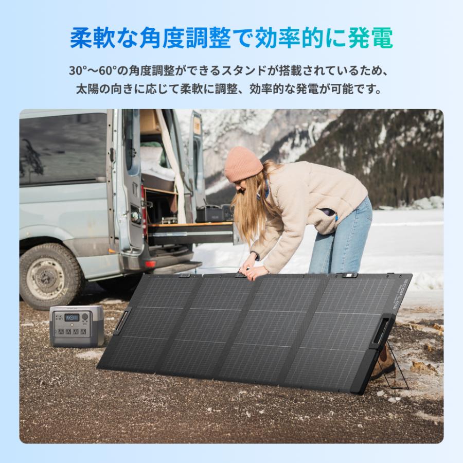 限定値下 エコフロー ポータブル太陽光発電パネル 220W キャンプ 車中泊 ECOFLOW 新発売 EcoFlow 220W軽量両面ソーラーパネル 太陽光発電