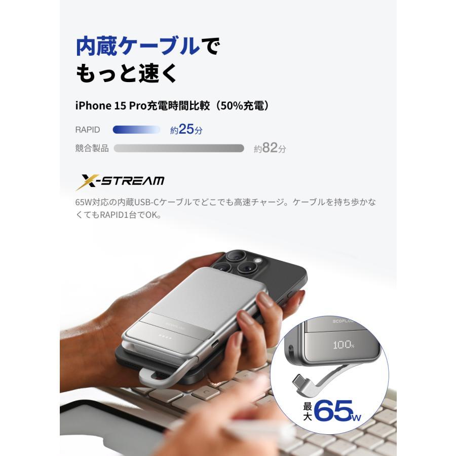 ECOFLOW EcoFlow Rapid 10000mAhマグネット式モバイルバッテリー+65W
