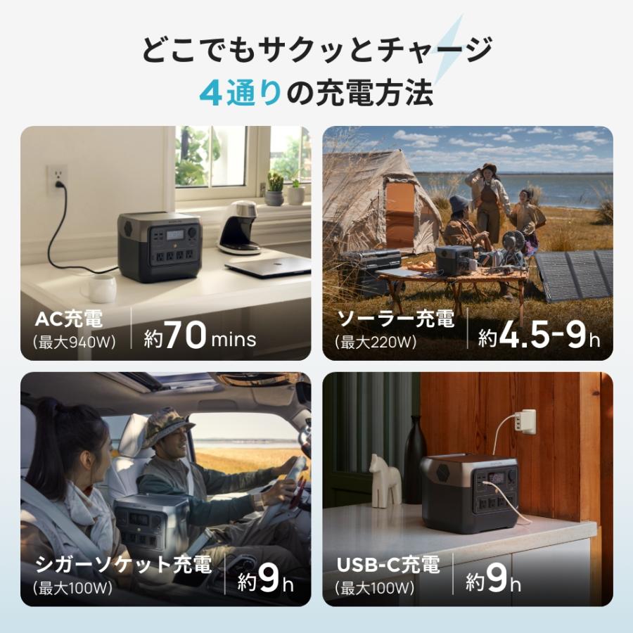 ポータブル電源 リン酸鉄 RIVER 2 Pro 大容量 5年保証 768Wh 蓄電池 バッテリー充電器 キャンプ アウトドア 車中泊 EcoFlow エコフロー｜ecoflow｜12