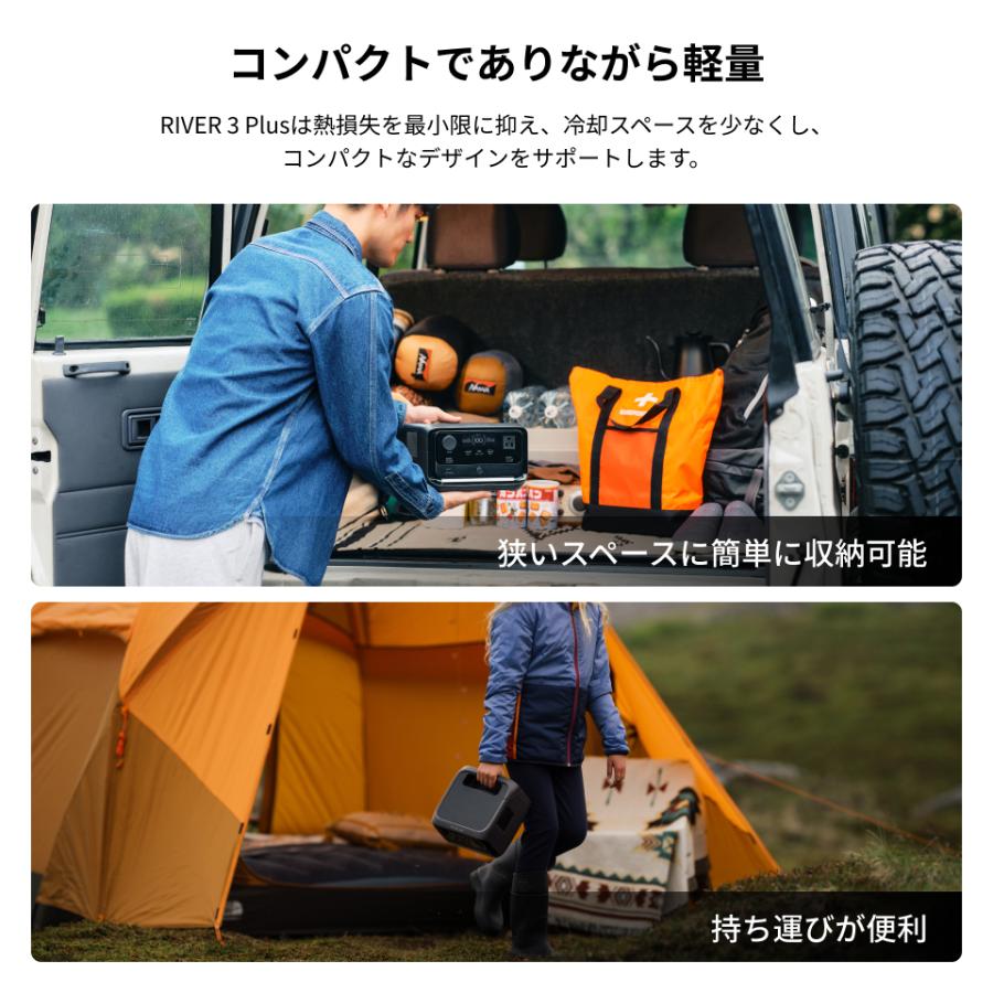 ECOFLOW ポータブル電源 EcoFlow RIVER 3 Plus(286) 小型 容量
