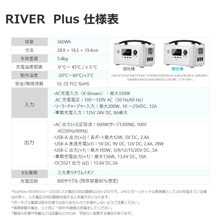 【時間限定23%OFFセット】ポータブル電源 EcoFlow RIVER Plus 360Wh＋専用エクストラバッテリー360Wh＝720Wh大容量 エコフロー | ECOFLOW | 17