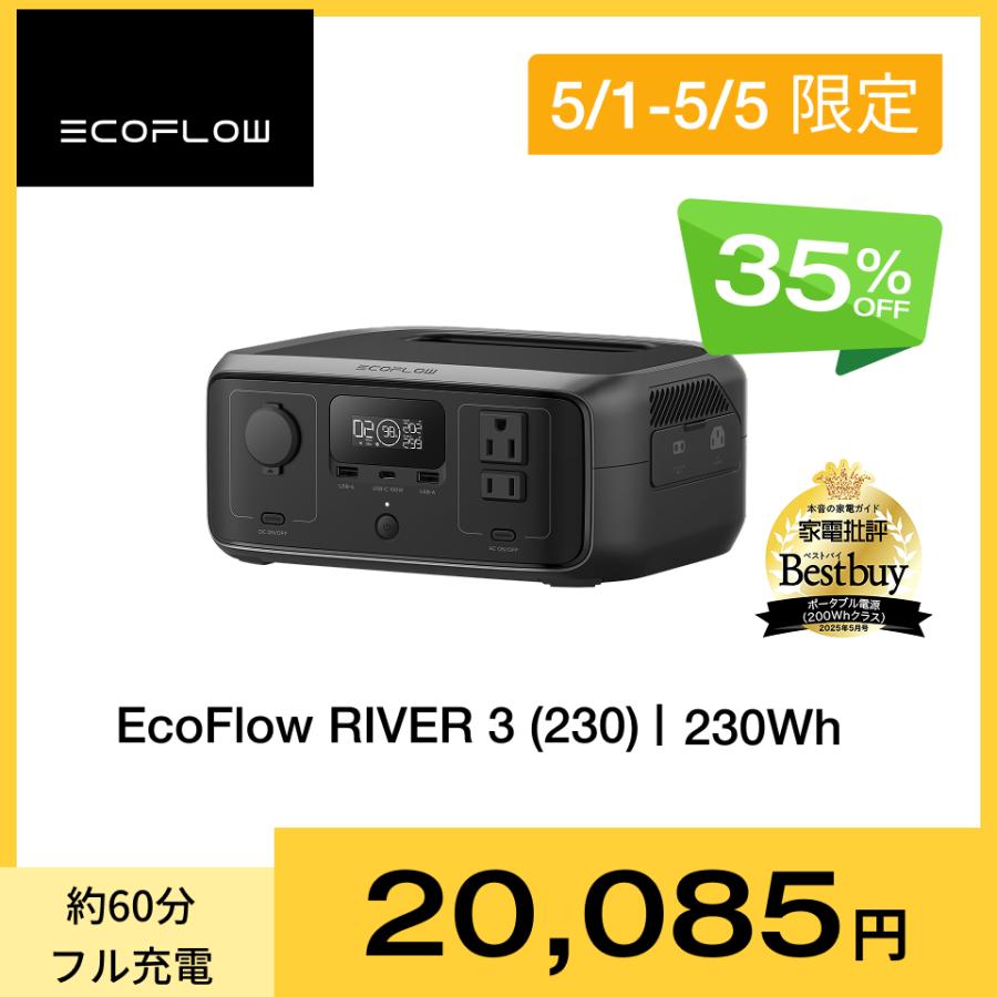 ポータブル電源 リン酸鉄リチウム RIVER 2 小型 256Wh 蓄電池 リチウム