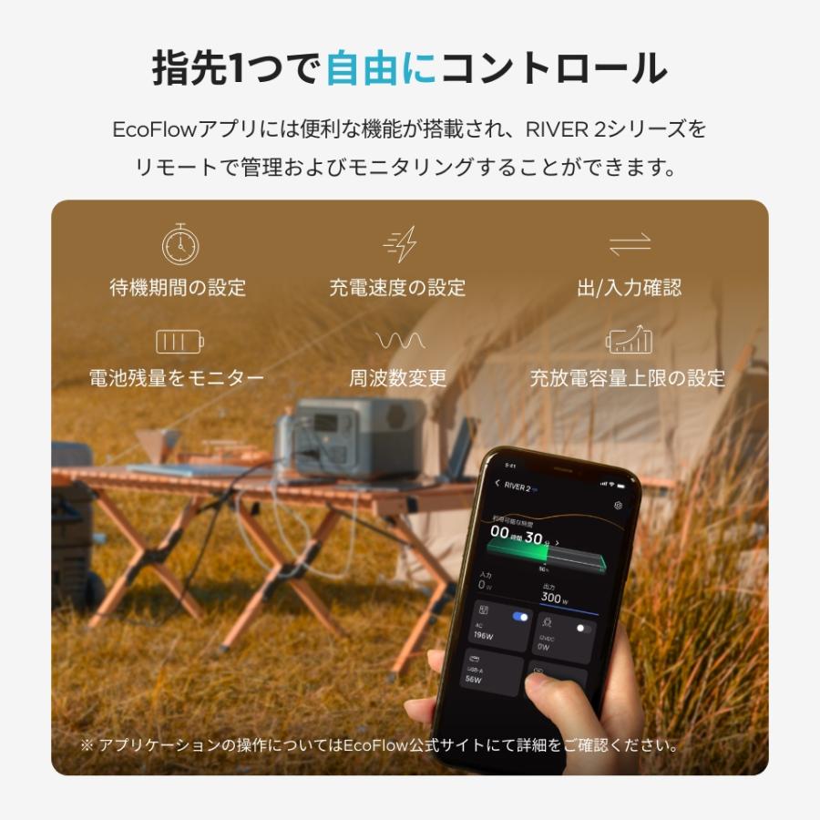 ポータブル電源 ソーラーパネル セット リン酸鉄 RIVER 2 256Wh+110W 太陽光発電 車中泊 家庭用 蓄電池 キャンプ 防災 バッテリー充電器 EcoFlow｜ecoflow｜13