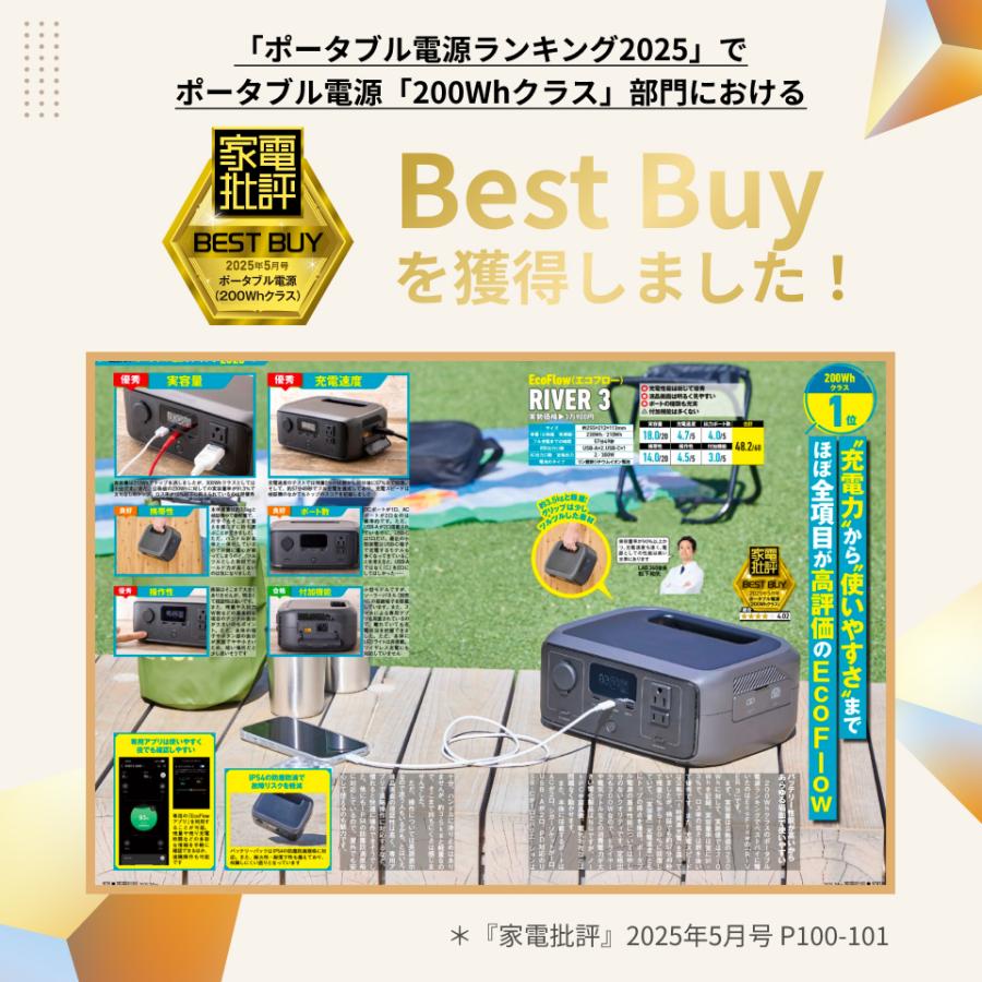ECOFLOW 防災グッズ ポータブル電源 リン酸鉄 EcoFlow RIVER 3 ECOFLOW 防災グッズ ポータブル電源 リン酸鉄 EcoFlow RIVER 3
