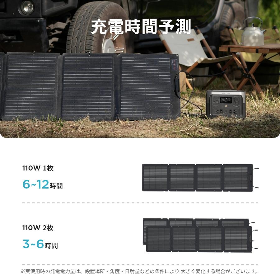 ポータブル電源 ソーラーパネル セット RIVER 2 Max 512Wh+110W 太陽光発電 大容量 蓄電池 リン酸鉄 急速充電 キャンプ EcoFlow エコフロー｜ecoflow｜12