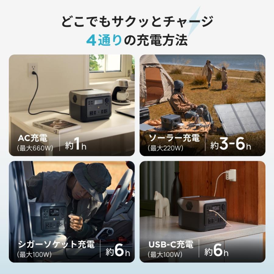 防災 新品 EcoFlow ポータブル電源512wh容量 ソーラーパネルセット ECOFLOW ポータブル電源 ソーラーパネル セット EcoFlow RIVER 2 Max