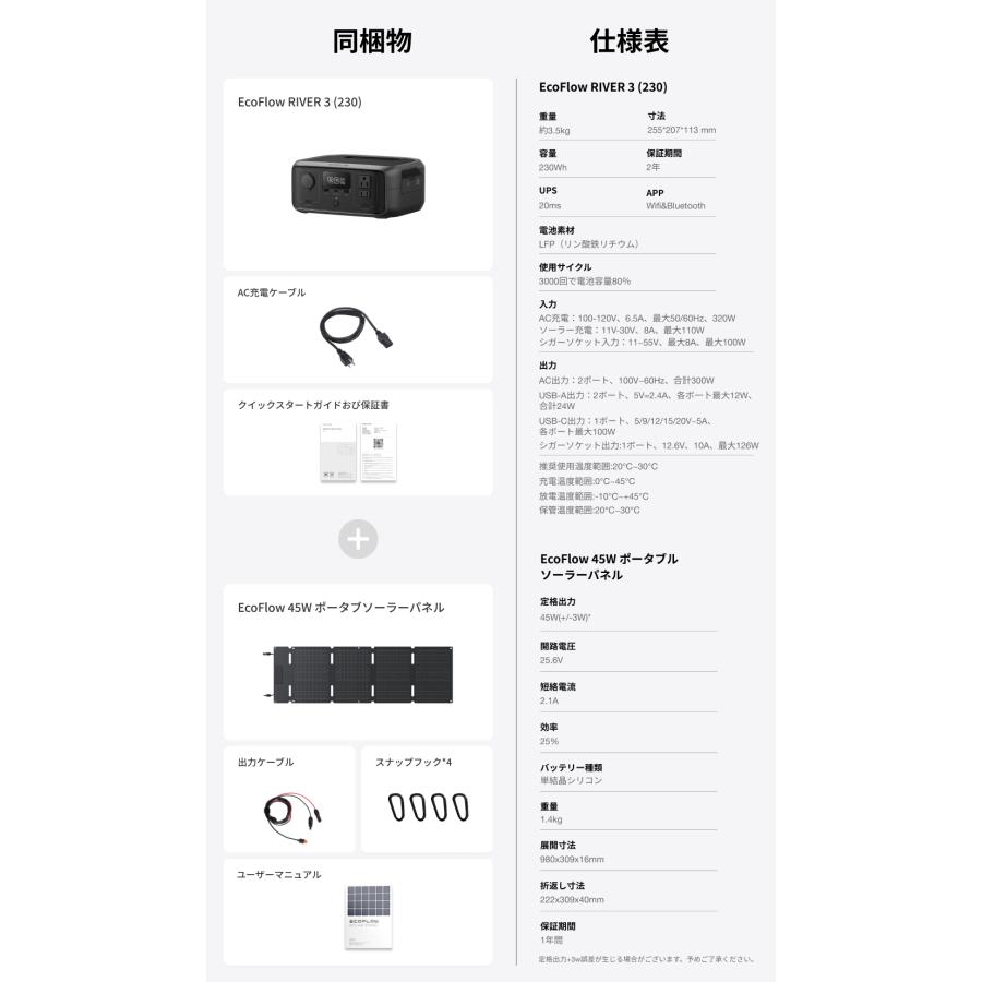 EcoFlow  3 ポータブル電源 45Wソーラーパネルセット 保証 楽天市場】【クーポン利用で30,810円 9/18~】EcoFlow ポータブル