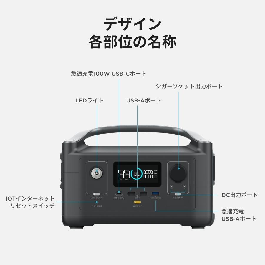 ポータブル電源 小型 RIVER 288Wh/80,000mAh 蓄電池 家庭用 バッテリー 災害用電源 急速充電 防災グッズ 発電機 アウトドア  停電 節電対策 EcoFlow エコフロー