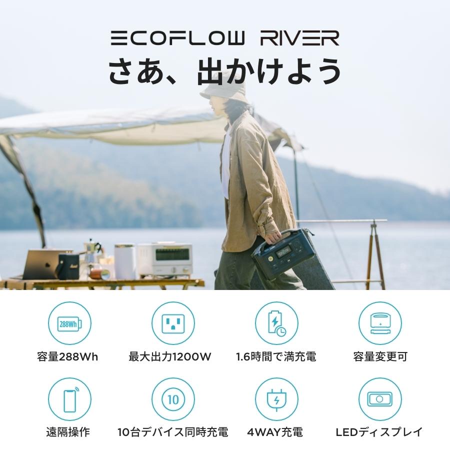 ポータブル電源 小型 RIVER 288Wh/80,000mAh 蓄電池 家庭用 バッテリー