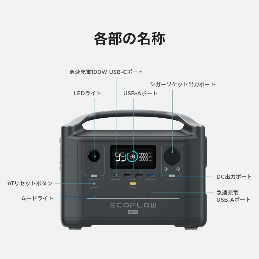 ポータブル電源 大容量 RIVER MAX 576Wh/160,000mAh 蓄電池 家庭用