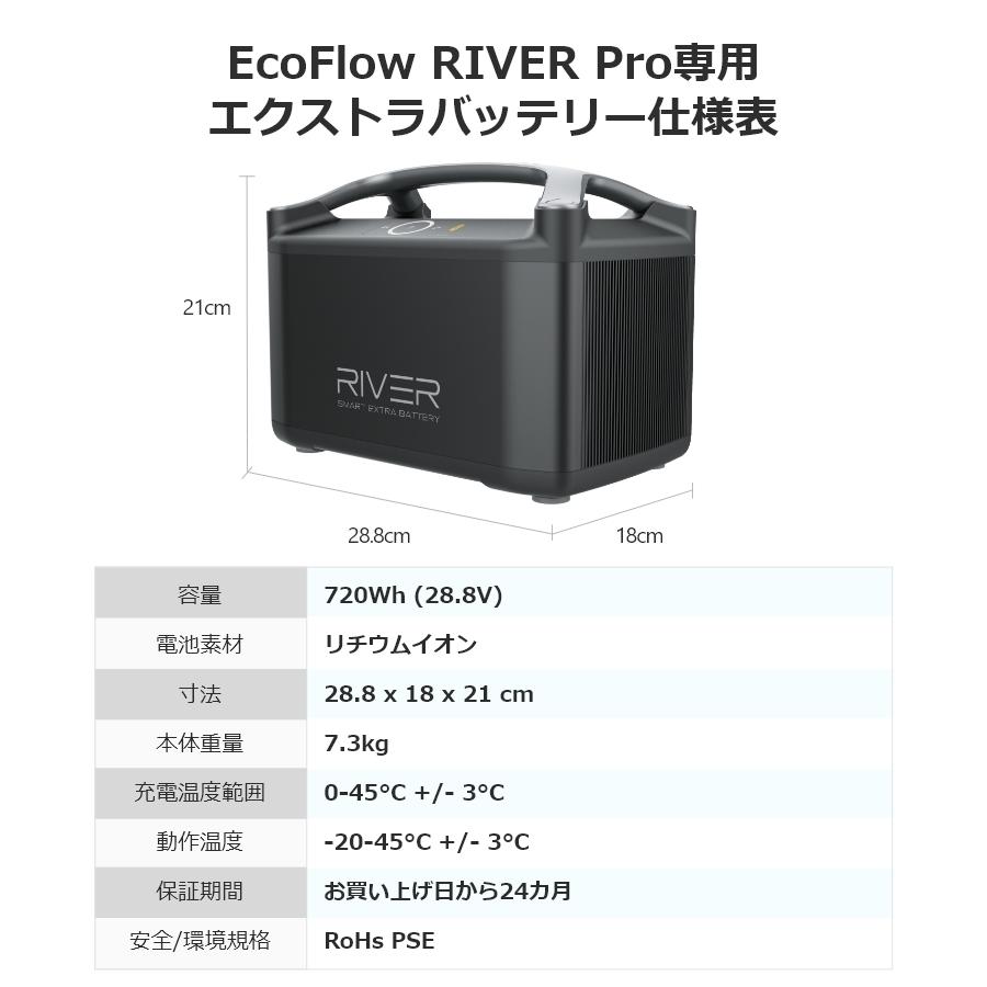 EcoFlow RIVER Pro 専用 エクストラバッテリー | エコフロー リバー ポータブル電源 大容量 セール｜ecoflow｜12