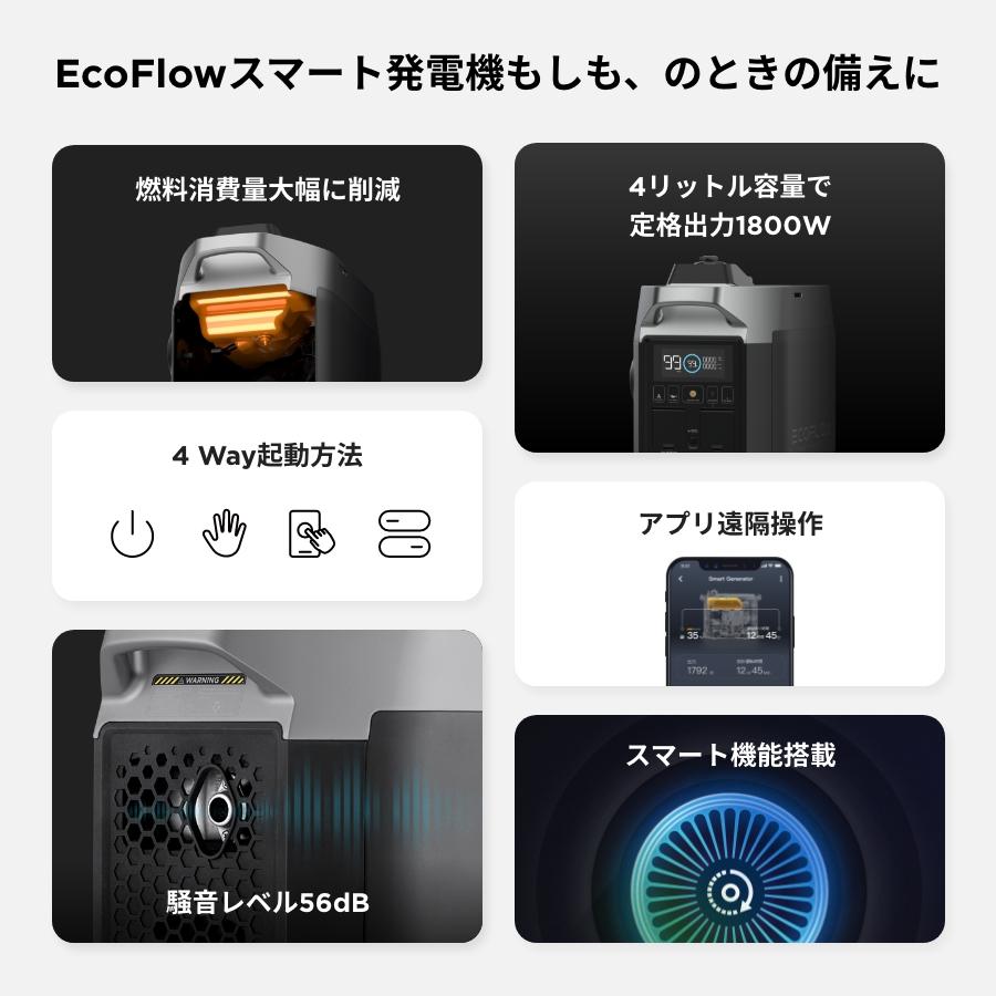 スマート発電機 インバーター発電機 小型発電機 5400Wh 家庭用 ...