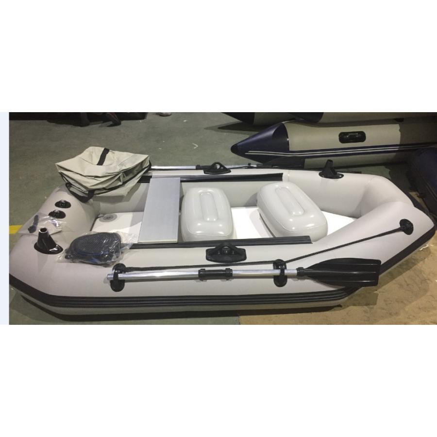 ゴムボート　PVC製　モーターマウント付　リペアキット　収納袋付 ２人乗り　インフレータブル　エアーフロア　船外機３馬力まで対応　新品 