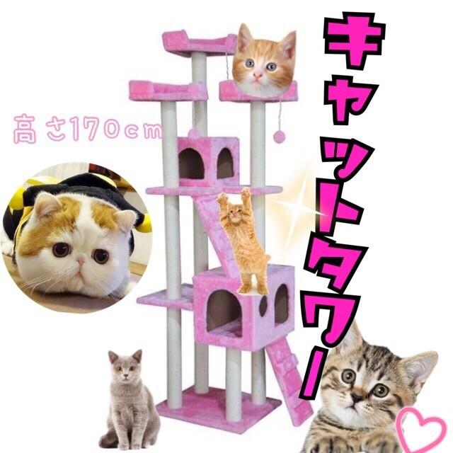 キャットタワー 高さ170cm 猫用 猫タワー 据え置き型 　ネコタワー 爪とぎ 猫 ネコ　 つめとぎ おしゃれ | 