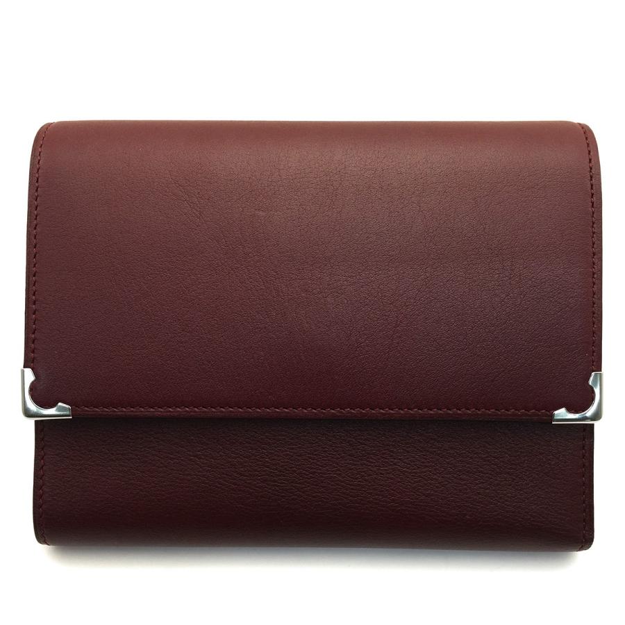 Cartier（カルティエ） 三つ折り財布 マストライン ボルドー 中古
