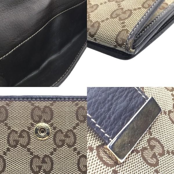 GGキャンバス グッチ Wホック財布 二つ折り長財布 212089 中古