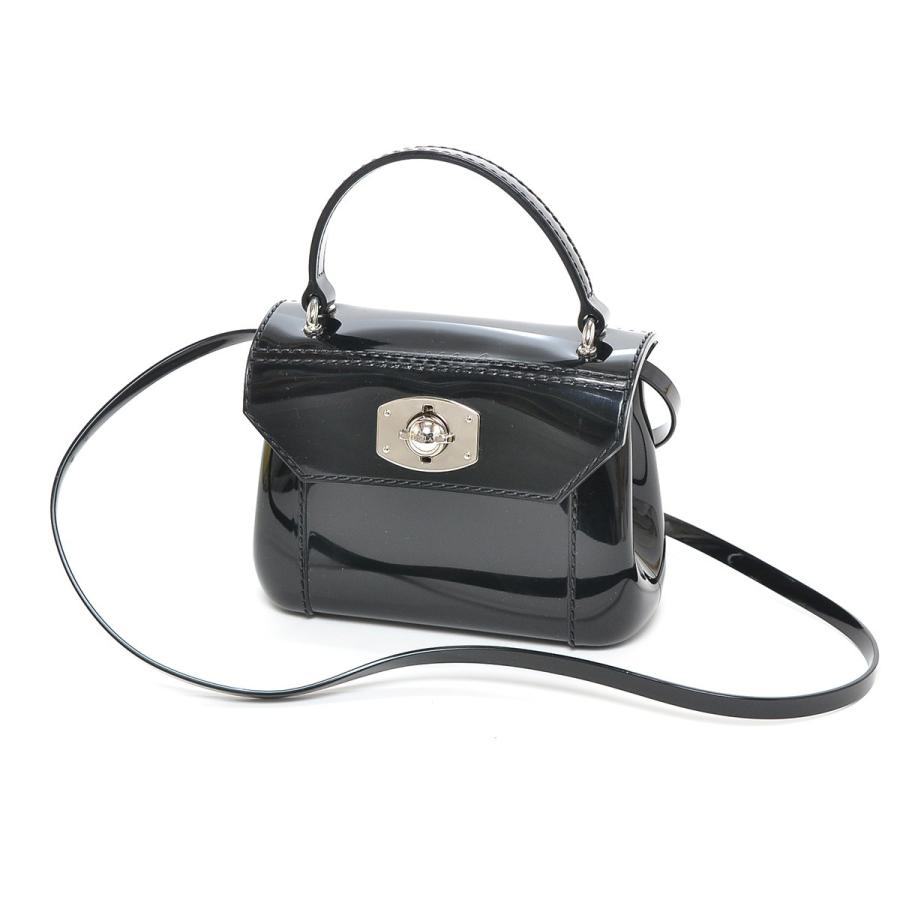 FURLA フルラ ポシェット ミニショルダーバッグ ラバー ブラック 中古 
