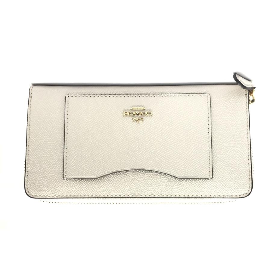 COACH（コーチ） ラウンドファスナー長財布 クロスグレイン レザー 