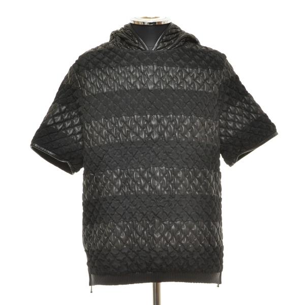 Emporio Armani エンポリオアルマーニ レザーコンビフードシャツ サイズ44 メンズ ブラック 最大74 オフ