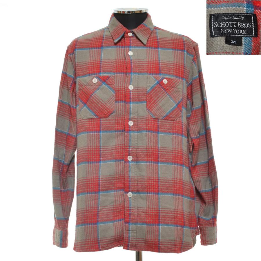 Schott ショット チェックシャツ Old Plaid Work Shirt オールドチェックワークシャツ 長袖 サイズm メンズ ピンク グレー リサイクル市場エコ 通販 Yahoo ショッピング