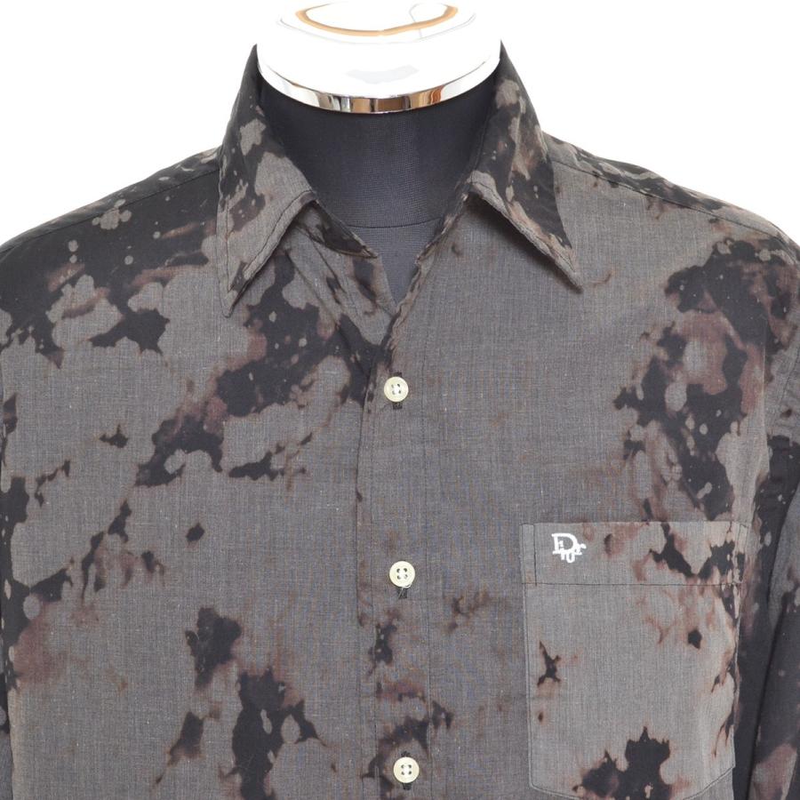 Christian Dior クリスチャンディオール 長袖 柄シャツ ブリーチ加工 サイズ15 5 Usa製 ヴィンテージ 古着 メンズ グレー リサイクル市場エコ 通販 Yahoo ショッピング