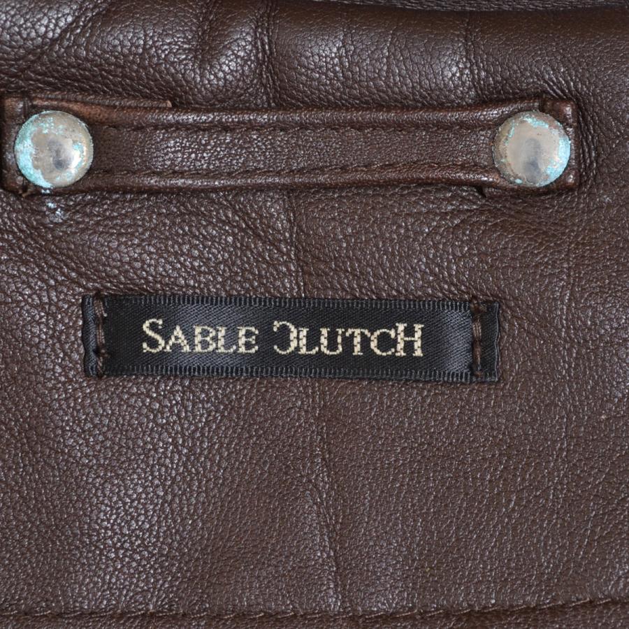 〇355764 【超特価】SABLE CLUTCH セーブルクラッチ ●ジャケット レザーライダースジャケット 羊革 サイズM メンズ ブラウン 無地｜ecoikawadani｜07