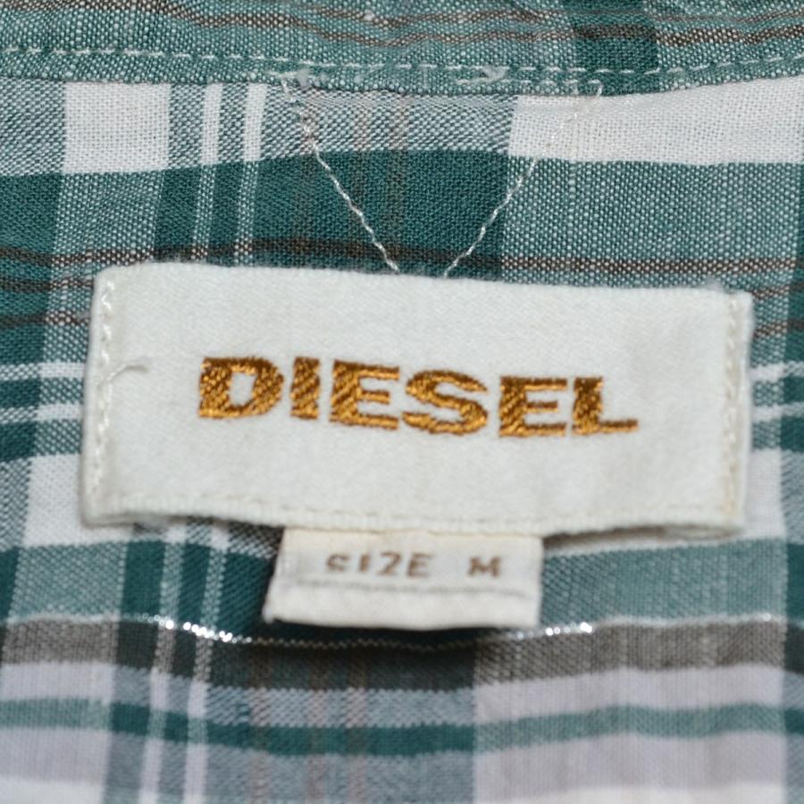 DIESEL（ディーゼル） チェックフードベスト サイズM メンズ グリーン 