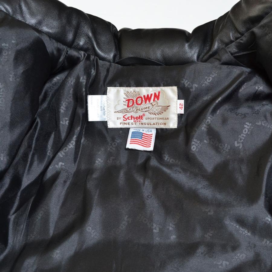 Schott ショット ラムレザー ダウンジャケット サイズ42 羊革 Usa製 メンズ ブラック リサイクル市場エコ 通販 Yahoo ショッピング