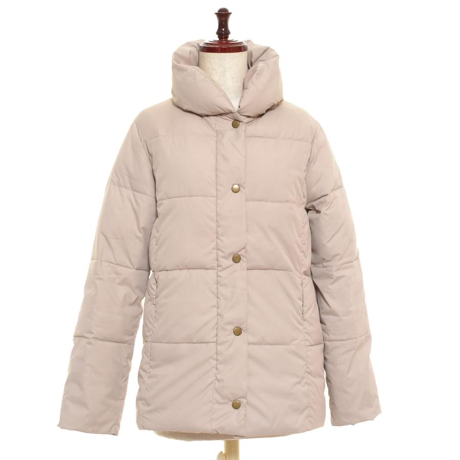 E Hyphen World Gallery イーハイフンワールドギャラリー ボリューム襟 中綿ジャケット サイズf ジップ付きポケット ダウンテイスト レディース ベージュ リサイクル市場エコ 通販 Yahoo ショッピング