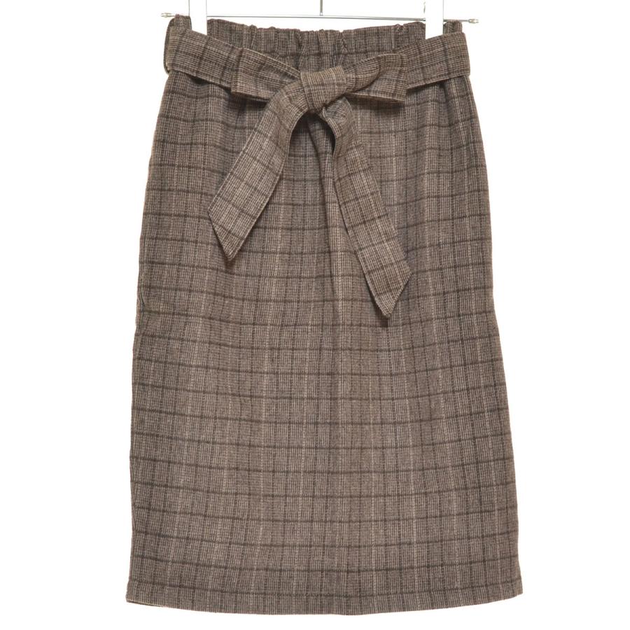 E Hyphen World Gallery Peace イーハイフンワールドギャラリー リボンベルト付きタイトスカート サイズf スリット レディース ブラウン リサイクル市場エコ 通販 Yahoo ショッピング