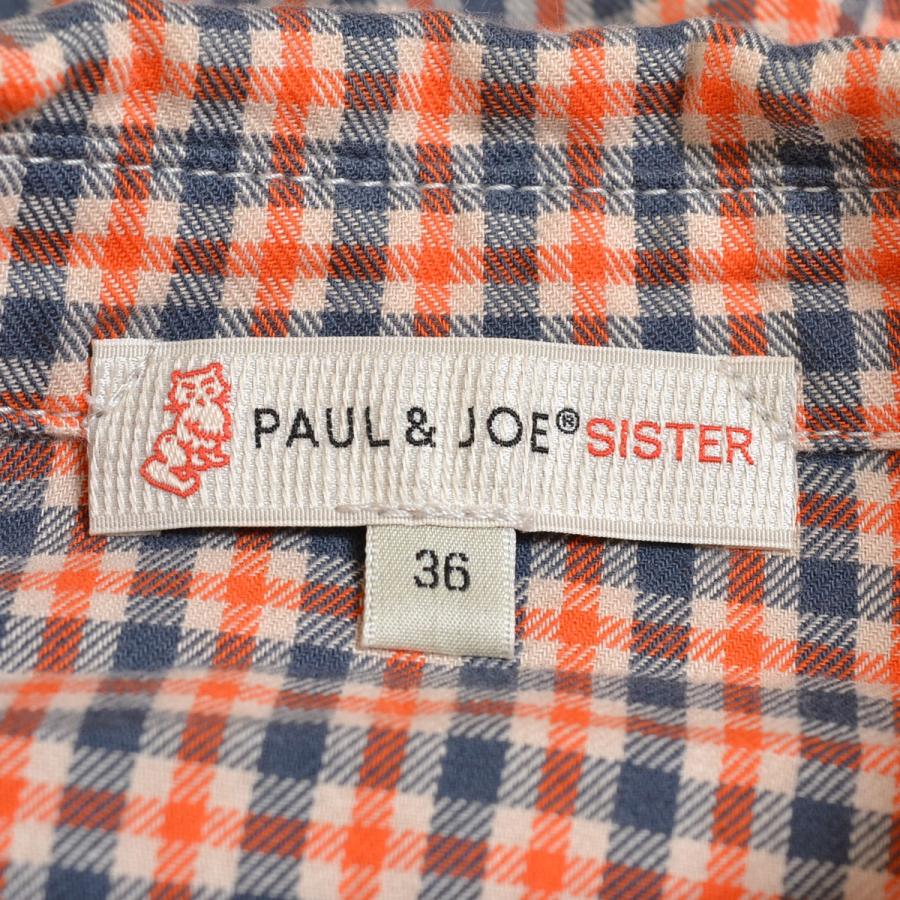 ■398772 PAUL&JOE SISTER ポール&ジョー シスター □ハーフボタン ロング丈チェックシャツ チュニック ワンピース ★ サイズ36 レディース｜ecoikawadani｜07