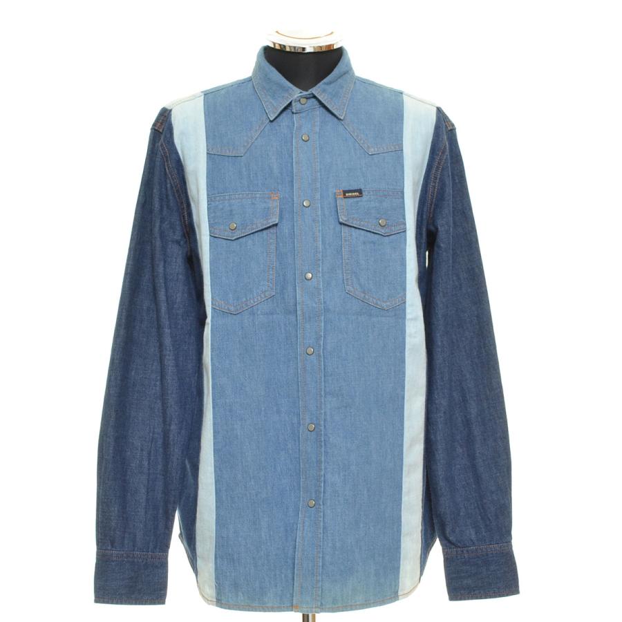 DIESEL（ディーゼル） 切替デニムシャツ サイズM メンズ インディゴ 