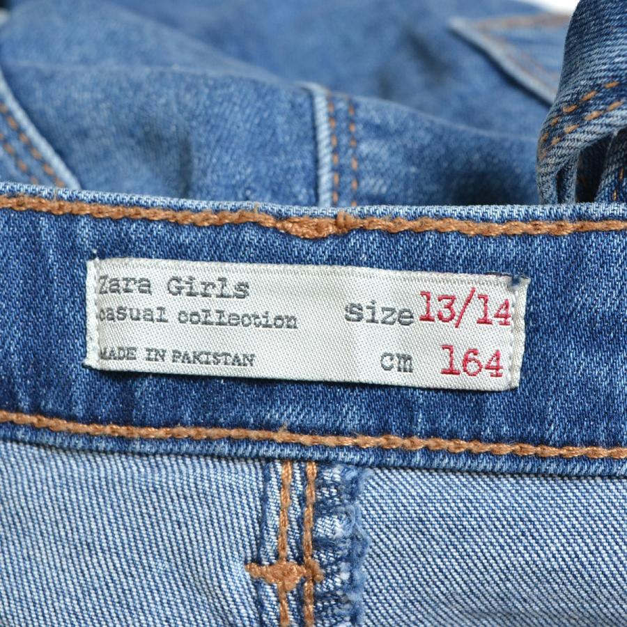 □420471 ZARA GIRLS ザラ ガールズ ◯オーバーオール ダメージ 
