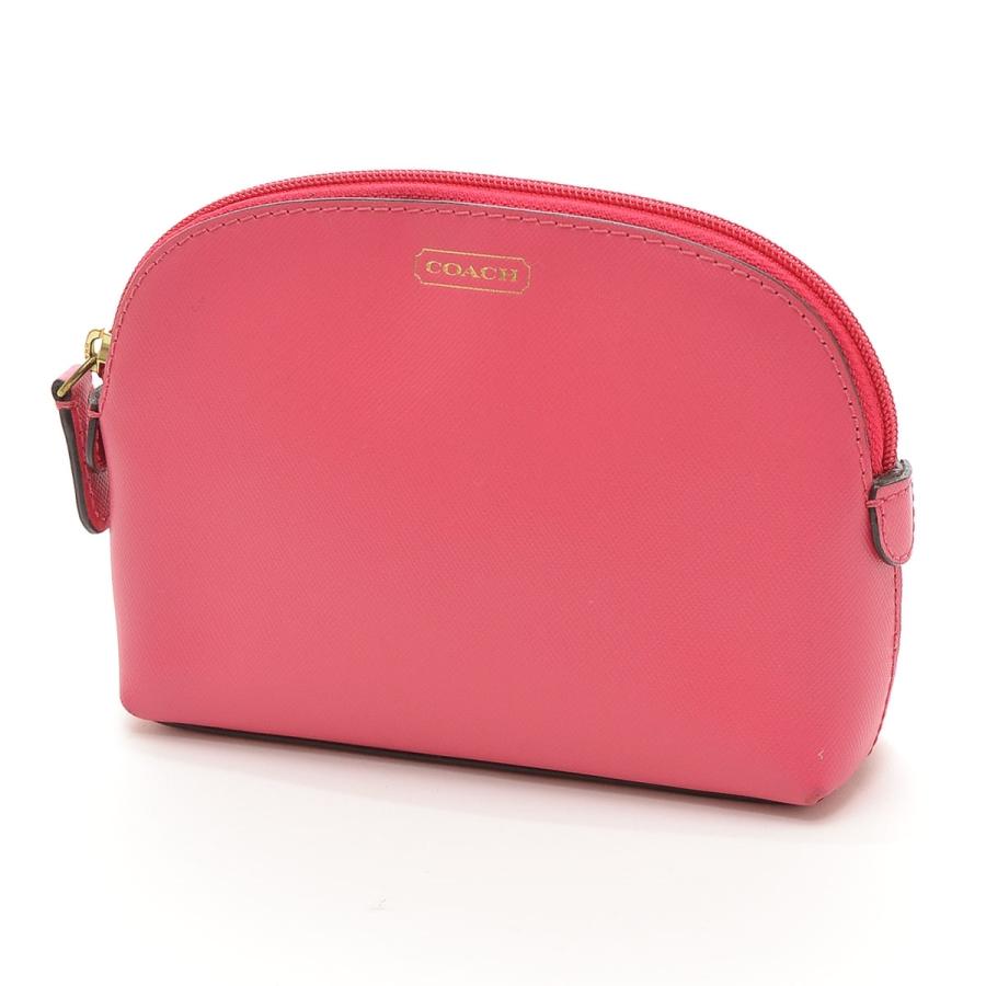 COACH コーチ 半月型化粧ポーチ レザー レディース ピンク :0230423406