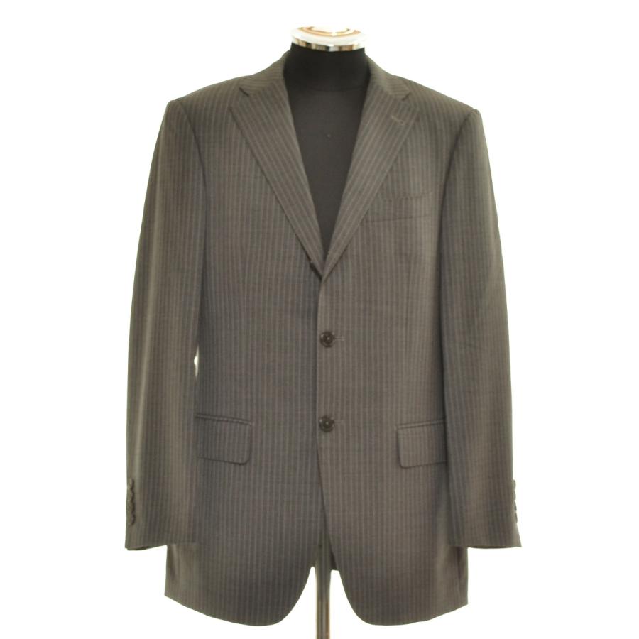 〇439837 YUKI TORII ユキトリイ □3B 段返り シングルスーツ セットアップ ジャケット パンツ サイズA5 メンズ グレー ストライプ 〇439837 YUKI TORII ユキトリイ □3B 段返り シングルスーツ セットアップ ジャケット パンツ サイズA5 メンズ グレー ストライプ