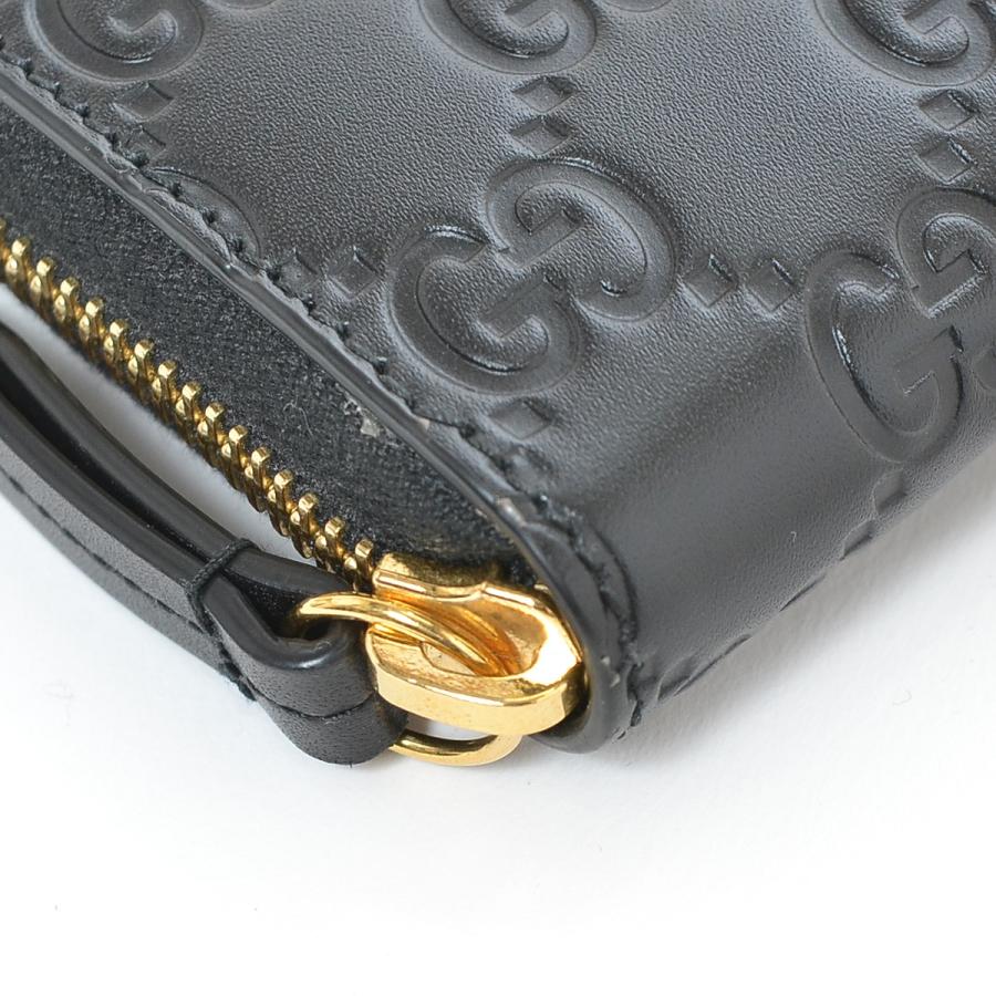 グッチ　グッチシマ　レザー　ラウンドファスナー　ケース　カードケース グッチグッチシマ カードケース 紺 ユニセックス レザー コイン