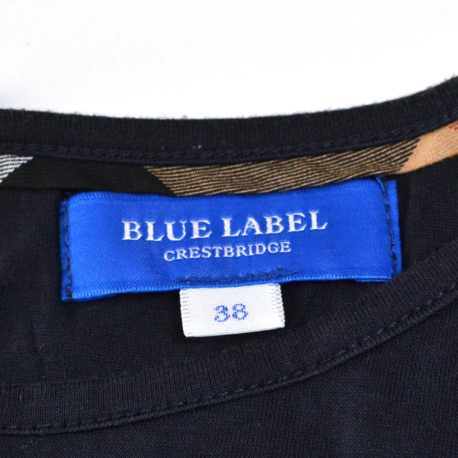 □446371 BLUE LABEL CRESTBRIDGE ブルーレーベル クレストブリッジ Tシャツ ワンポイント裾レースカットソー 38 レディース ネイビー｜ecoikawadani｜06