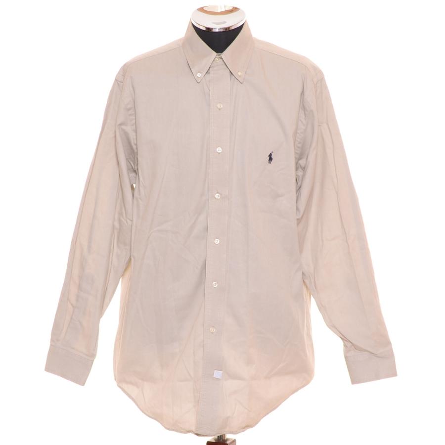 POLO RALPH LAUREN 〇454906 ラルフローレン ボタンダウンシャツ 長袖 サイズM メンズ ベージュ : リサイクル市場 ...