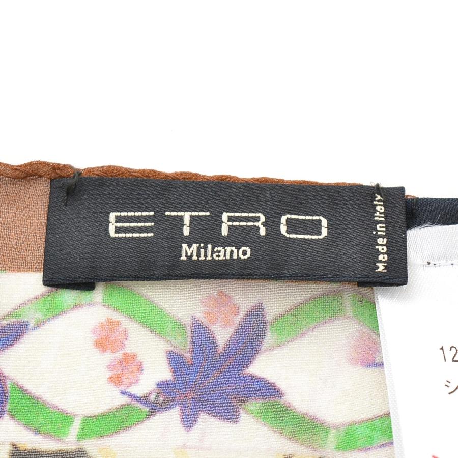 ETRO エトロ ペイズリー和柄ミックスシアーシルクストール イタリア製 レディース｜ecoikawadani｜06