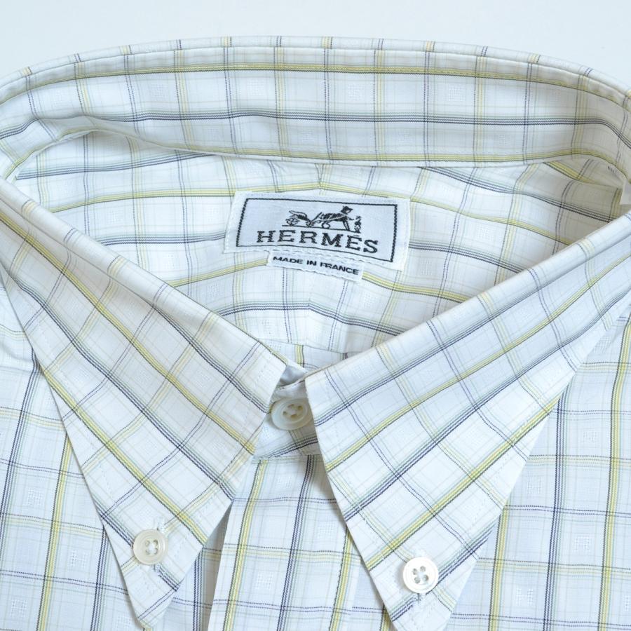 HERMES ○462864 エルメス ○セリエボタンチェックシャツ HERMES ○462864 エルメス ○セリエボタンチェックシャツ