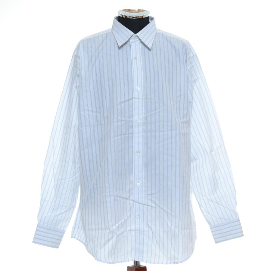 HERMES エルメス ストライプシャツ ブルー セリエボタン