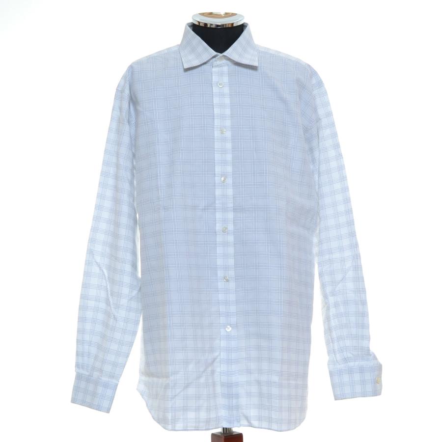 美品】HERMES グレー ドット柄 長袖ワイシャツ サイズ43ー17