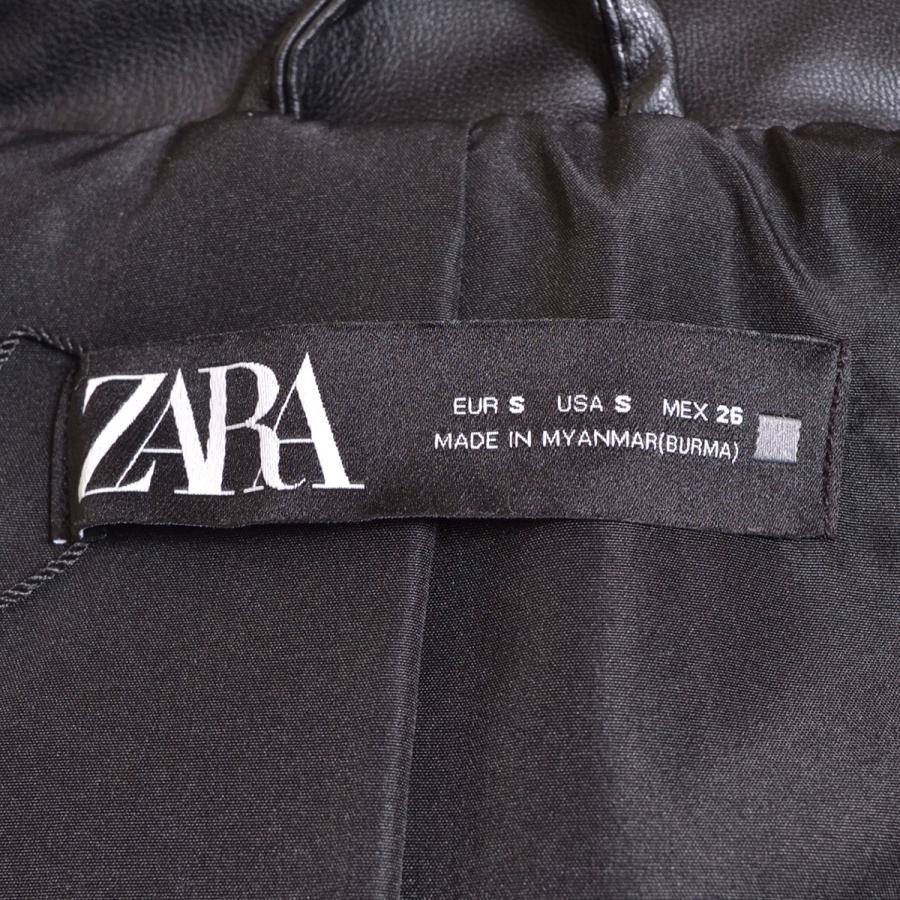 □469723 未使用品 ZARA ザラ ■ジャケット レザーダブルテーラードジャケット サイズS レディース ブラック｜ecoikawadani｜06