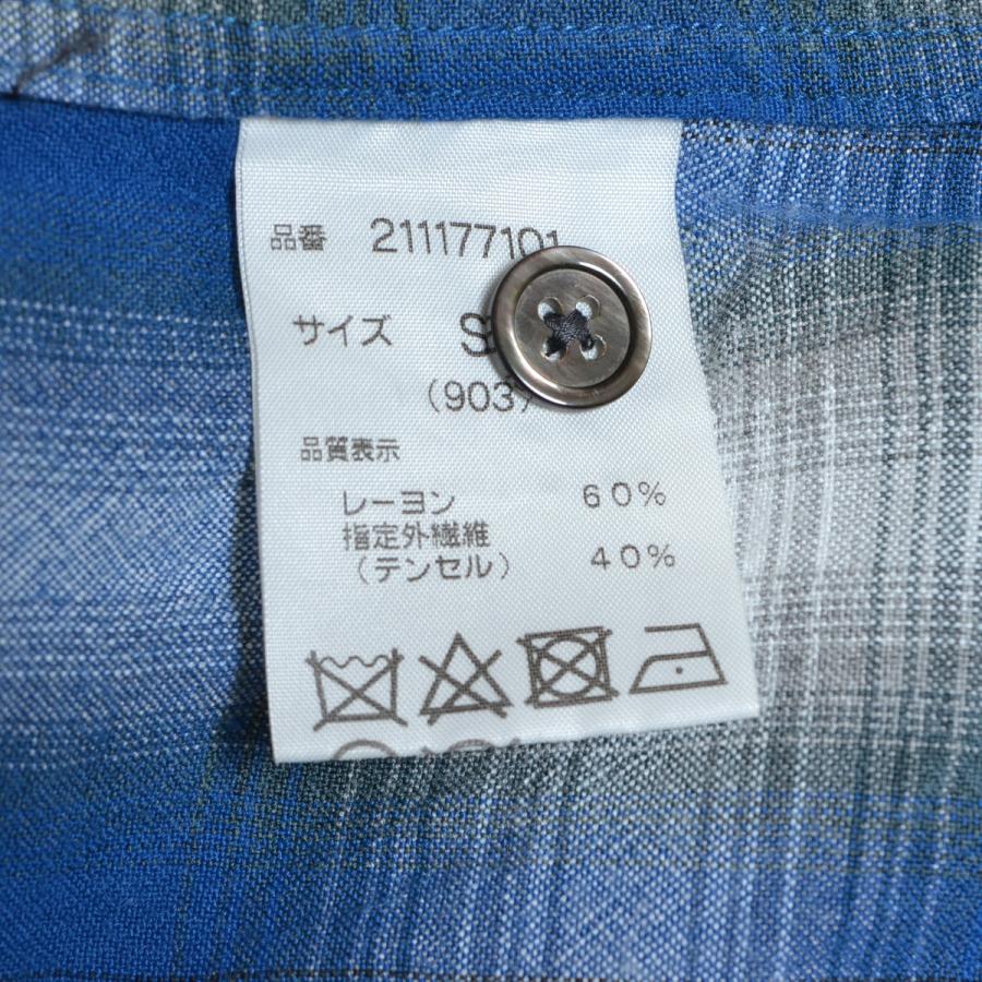 ●477368 RAGS McGREGOR ラグス マックレガー ●オンブレチェックシャツ 211177101 サイズS メンズ 日本製 ブルー｜ecoikawadani｜07