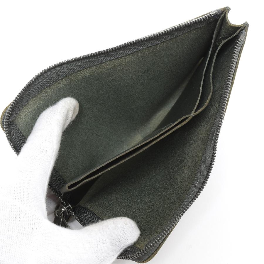 Syrinx L字ファスナー長財布 Hitoe L-zip L Liscio レザー メンズ モス