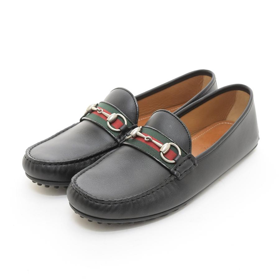 ○486160 GUCCI ○ドライビングシューズ レザー ホースビット