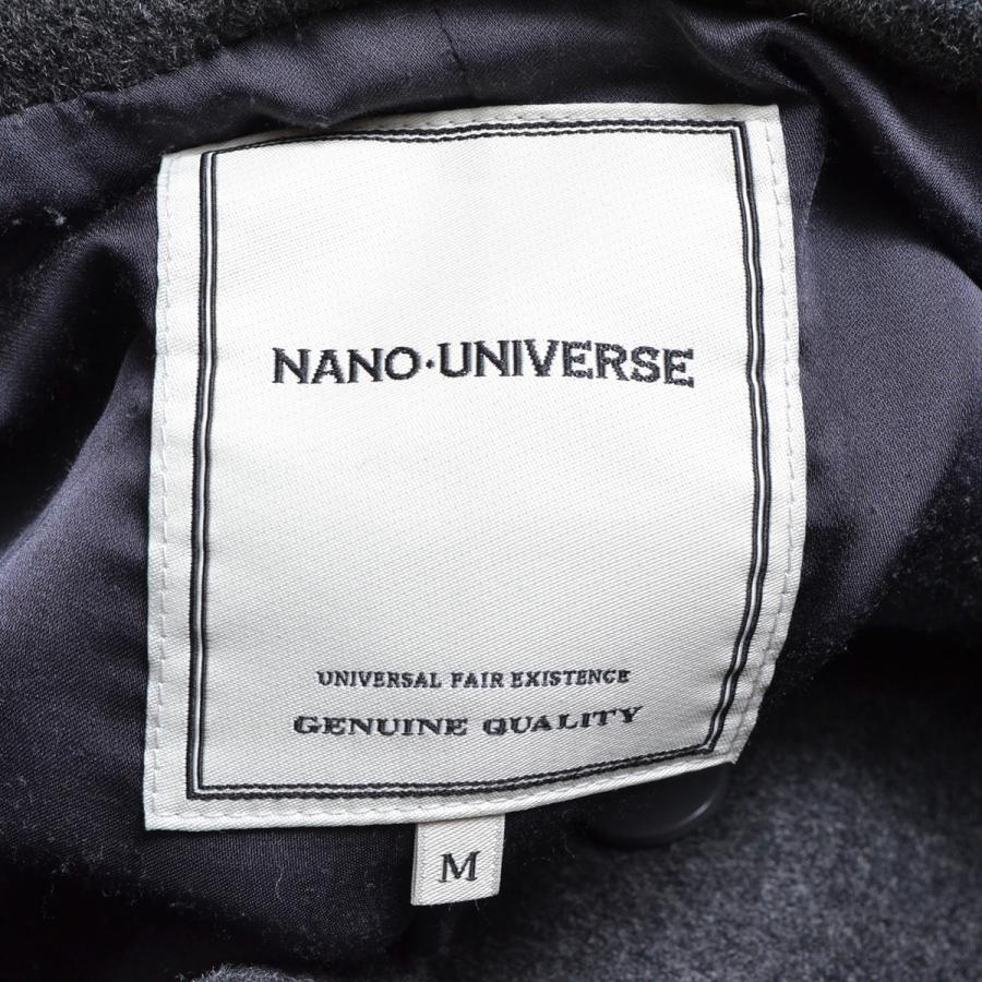 〇492803 nano universe ナノユニバース ◯コート メルトンウールフーテッドピーコート サイズM メンズ グレー｜ecoikawadani｜05