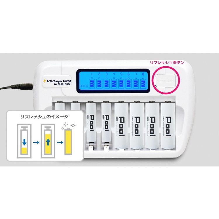 充電池 充電器 セット / 単3 電池と 8本同時充電 できる 充電器セット(宅配便送料無料)｜ecojiji｜14