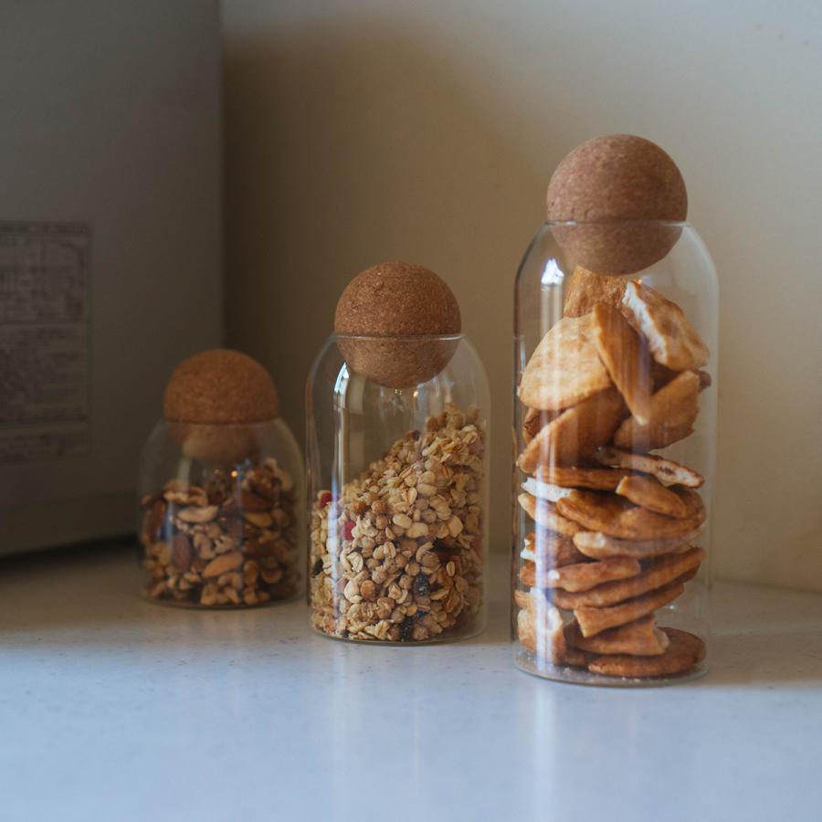保存容器 キャニスター 単品 ガラス コルク コーヒー 500ml 800ml