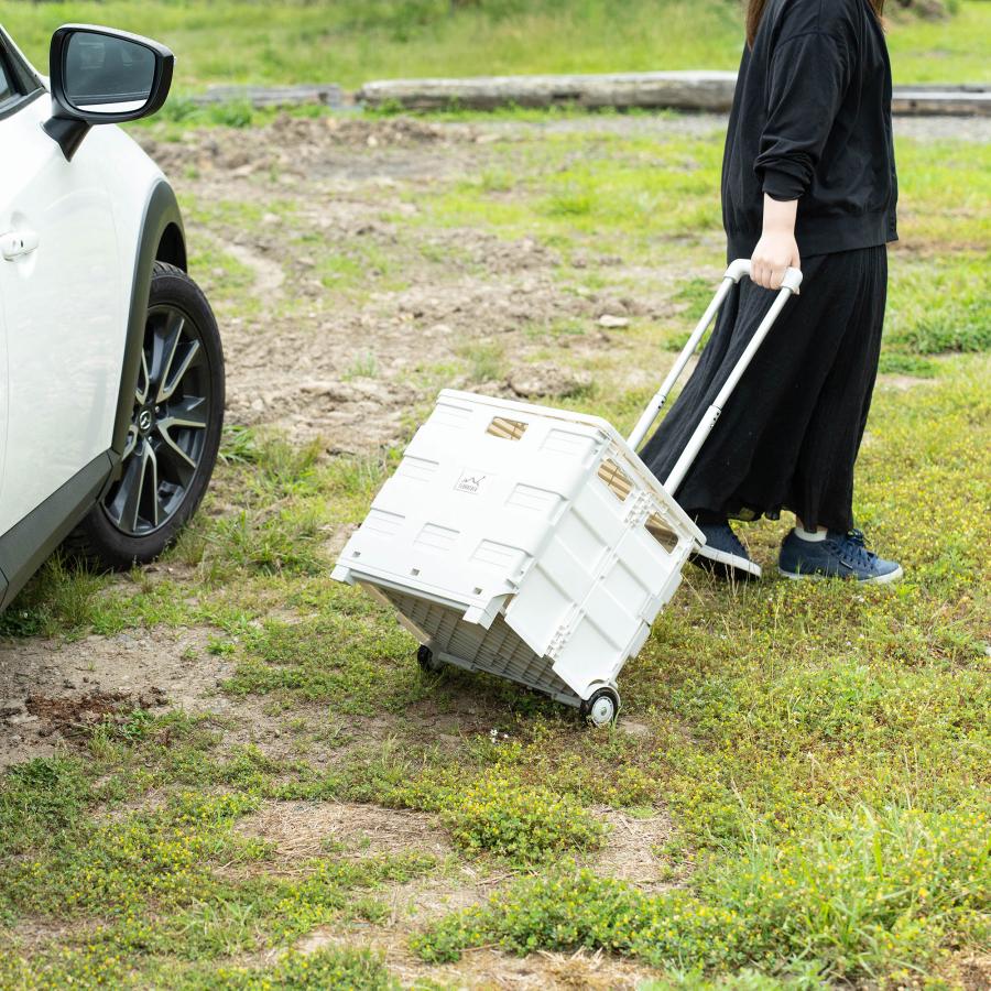 キャリーカート 折りたたみ式 車輪付き 軽量 フタ付 折り畳みボックス